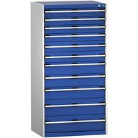 Szafki warsztatowe z szufladami Bott Cubio 200, 160 x 80 x 65-75 cm, 11 szuflad