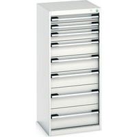 Warsztatowe szafki z szufladami Bott Cubio, 120 x 52,5 x 52,5-65 cm, 8 szuflad