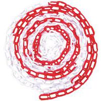 Plastikowy łańcuch do słupków odgradzających Manutan, 25 cm, czerwony/biały