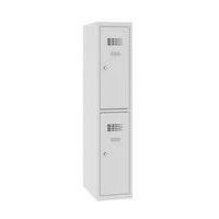 Niższe szafki szatniowe szkolne, 2 przedziały, 300 mm, zamek cylindryczny