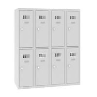 Szafki szkolne obniżone, 8 przegródek, 300 mm, zamek obrotowy