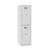 Niższe szafki szatniowe szkolne, 2 przedziały, 400 mm, zamek cylindryczny