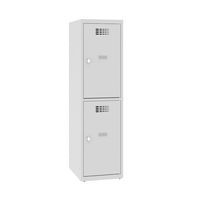 Niższe szafki szatniowe szkolne, 2 przedziały, 400 mm, zamek obrotowy