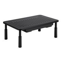 Podstawka pod monitor z szufladką Powerton, nośność 20 kg, czarna