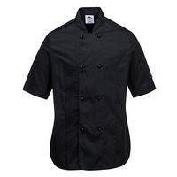 Bluza kucharska damska Rachel z krótkimi rękawami, czarny
