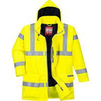 Wodoodporna kurtka ostrzegawcza trudnopalna i antystatyczna Bizflame Rain, żółty