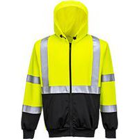 Bluza ostrzegawcza dwukolorowa z kapturem, czarny/żółty