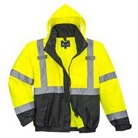 Kurtka ostrzegawcza Bomber 3 w 1 Premium, czarny/żółty