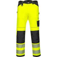 Spodnie robocze ostrzegawcze PW3, czarny/żółty
