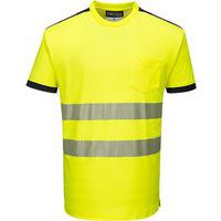 T-Shirt ostrzegawczy PW3, czarny/żółty