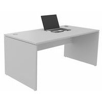 Biurka biurowe Manutan Expert, 72 x 120 - 180 x 80 cm, konstrukcja prosta, szare