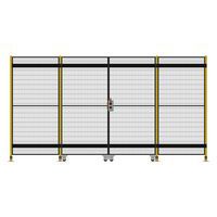 Dwuskrzydłowe drzwi przesuwne z prowadnicą teleskopową, zamek cylindryczny