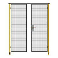 Dwuskrzydłowe drzwi na zawiasach, zamek cylindryczny