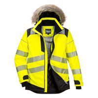 Zimowa kurtka ostrzegawcza PW3, czarny/żółty