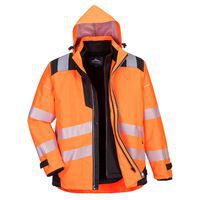 Kurtka PW3 Hi-Vis 3 w 1, czarna/pomarańczowa