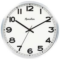 Zegar analogowy Manutan Expert, autonomiczny kwarc, średnica 30 cm, aluminium
