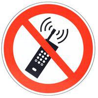 Znak zakazu Manutan Expert - Zakaz używania telefonów komórkowych, aluminium
