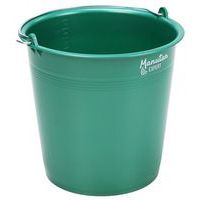 Wiadro plastikowe z recyklingu Manutan Expert, zielone, 11 l, 10 szt