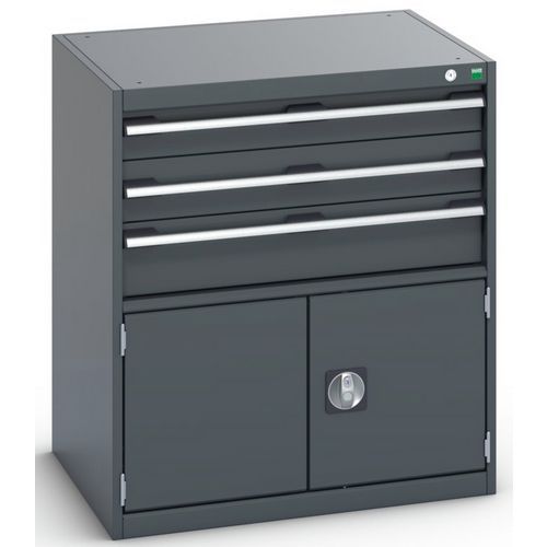 Warsztatowe szafki z szufladami Bott Cubio 200, 90 x 80 x 65-75 cm, 3 szuflady, 1 szafka