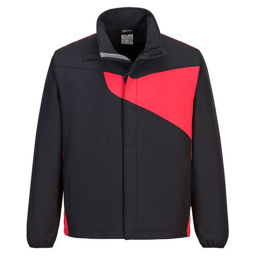 Kurtka softshell PW2 (2L), czerwony/czarny