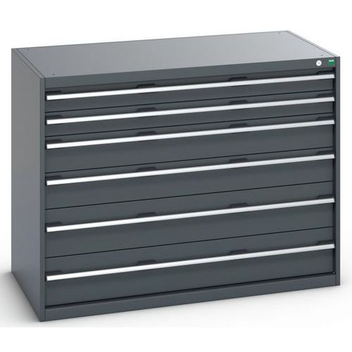 Szafki warsztatowe z szufladami Bott Cubio 200, 100 x 130 x 65-75 cm, 6 szuflad