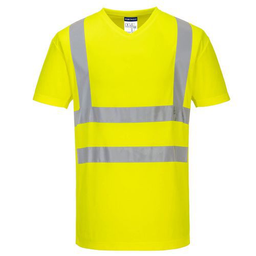 T-SHIRT W SEREK ZE WSTAWKAMI Z SIATKI, pomarańczowy