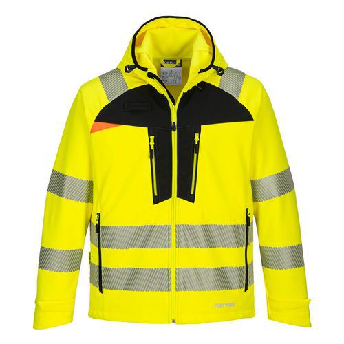 Softshell ostrzegawczy DX4 (3L), czarny/żółty