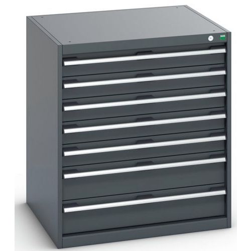 Szafki warsztatowe z szufladami Bott Cubio 200, 90 x 80 x 65-75 cm, 7 szuflad
