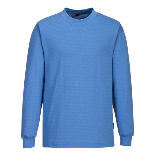T-shirt antystatyczny ESD z długim rękawem, niebieski