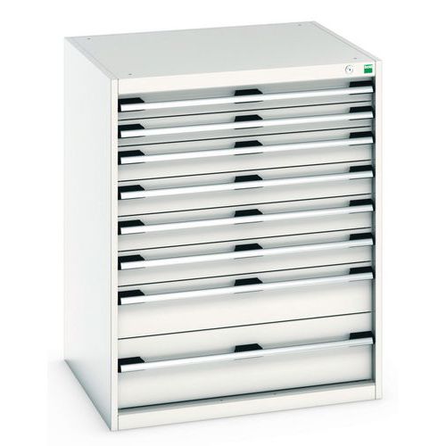 Szafki warsztatowe z szufladami Bott Cubio 200, 100 x 80 x 65-75 cm, 8 szuflad