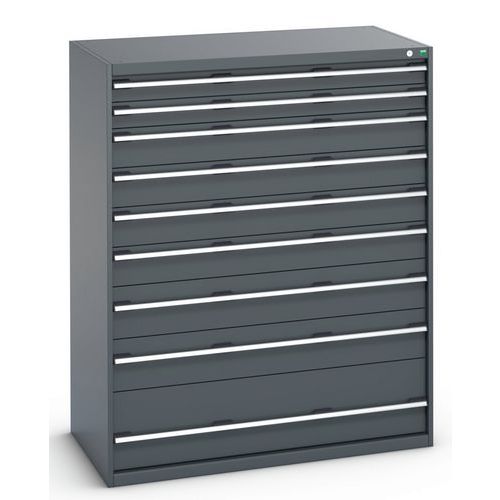 Szuflady warsztatowe Bott Cubio 200, 160 x 130 x 65-75 cm, 9 szuflad