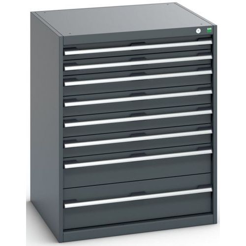 Szafki warsztatowe z szufladami Bott Cubio 200, 100 x 80 x 65-75 cm, 8 szuflad