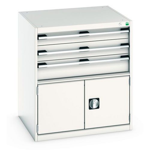 Warsztatowe szafki z szufladami Bott Cubio 200, 90 x 80 x 65-75 cm, 3 szuflady, 1 szafka