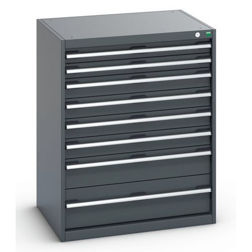 Szafki warsztatowe z szufladami Bott Cubio 200, 100 x 80 x 65-75 cm, 8 szuflad