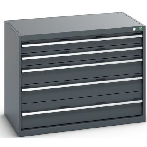 Szafki warsztatowe z szufladami Bott Cubio 200, 80 x 105 x 65-75 cm, 5 szuflad