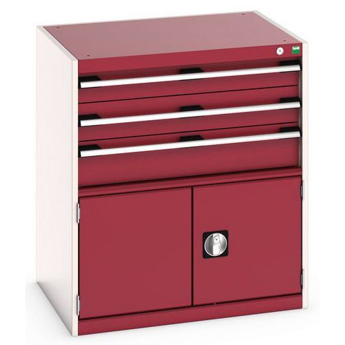 Warsztatowe szafki z szufladami Bott Cubio 200, 90 x 80 x 65-75 cm, 3 szuflady, 1 szafka