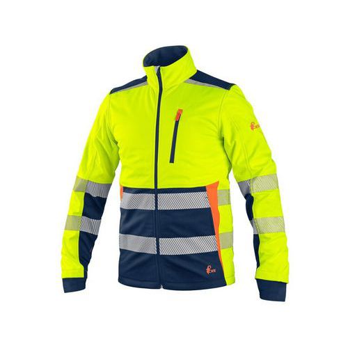 Kurtka CXS BENSON, odblaskowa, softshell, męska, żółto-niebieska