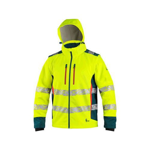 Kurtka CXS BEDFORD, odblaskowa, męska, softshell, żółto-petrol