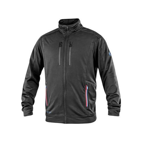 Bluza CXS LEONIS męska, czarna z niebieskimi/czerwonymi dodatkami HV