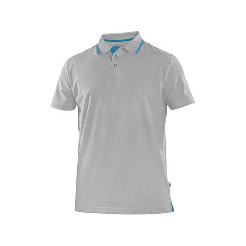 Koszulka polo CXS HENRY, męska, krótki rękaw, szaro-niebieska