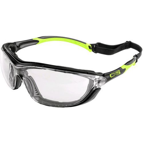 Okulary CXS Margay, czarno-zielone, przezroczyste, próbnik