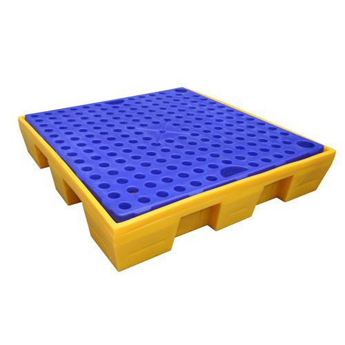 Plastikowe wanny wychwytowe EMP z rusztem, żółte, 220 l