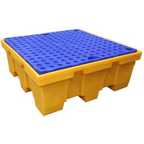 Plastikowe wanny wychwytowe EMP z rusztem, żółte, 450 l Plastikowe wanny wychwytowe EMP z rusztem, żółte, 450 l