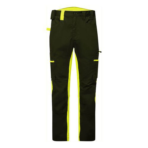 Spodnie WX2 Eco Stretch z panelami wentylacyjnymi, czarny/żółty