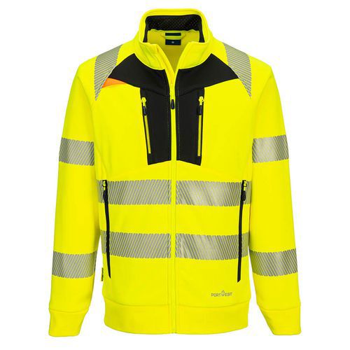 Bluza ostrzegawcza DX4 ze stójką zapinana na zamek, czarny/żółty