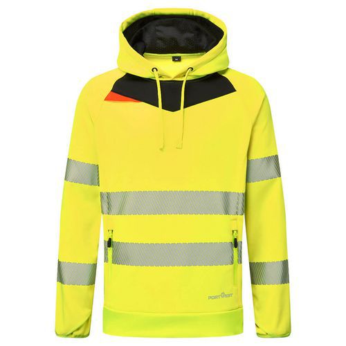 Ostrzegawcza bluza z kapturem DX4, czarny/żółty