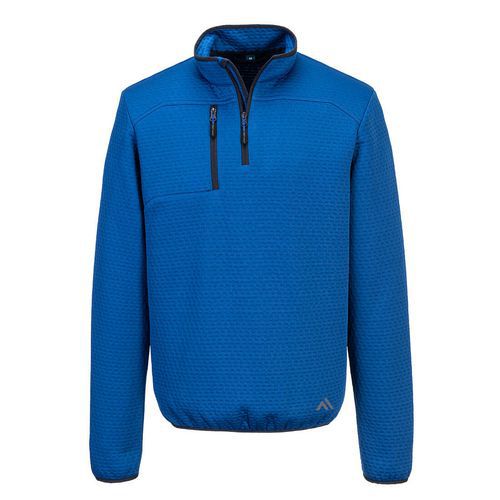Bluza teksturowana KX3 z zamkiem 1/4, niebieski