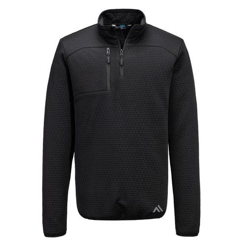 Bluza teksturowana KX3 z zamkiem 1/4, czarny