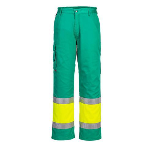Lekkie spodnie serwisowe Hi-Vis Klasy 1, zielony/żółty