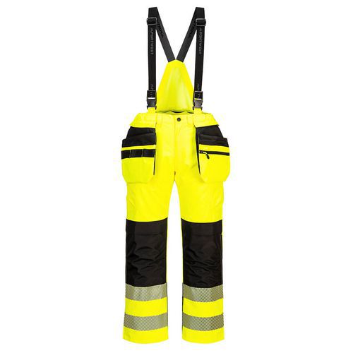 Ogrodniczki ostrzegawcze PW3 Hi-Vis Rain, czarny/żółty